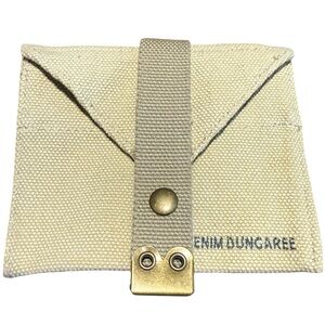 DENIM DUNGAREE Canvas Pouch Wallet Coin Change Purse Snap Closure